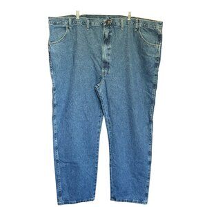 Rustler Wrangler Heavyweight Blue Denim Straight Leg Regular Fit Mens Sz 52 x 30